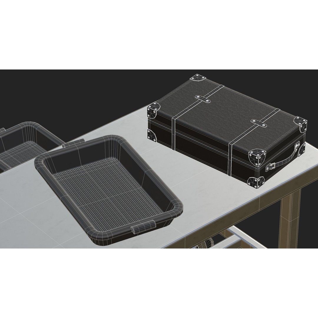 Airport Table Props 3D Model – Low-Poly Game Asset, FBX, OBJ, Blender - View 17