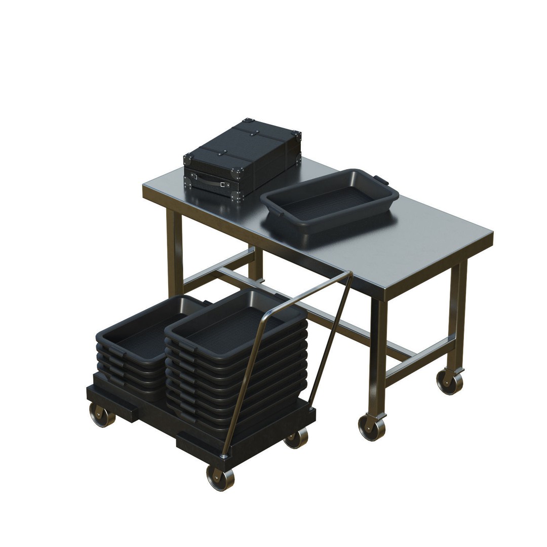Airport Table Props 3D Model – Low-Poly Game Asset, FBX, OBJ, Blender - View 5