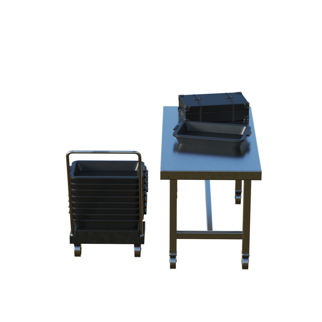Airport Table Props 3D Model – Low-Poly Game Asset, FBX, OBJ, Blender - View 6