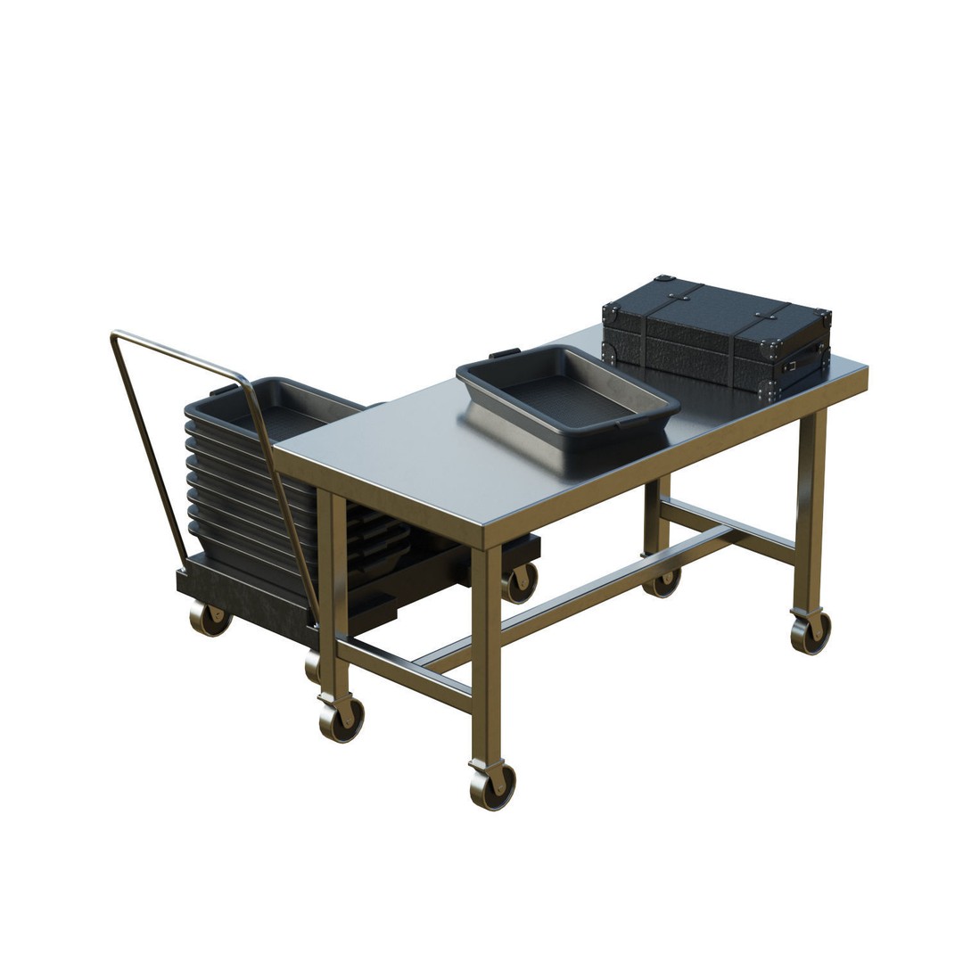 Airport Table Props 3D Model – Low-Poly Game Asset, FBX, OBJ, Blender - View 7