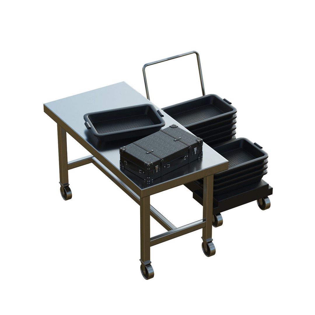 Airport Table Props 3D Model – Low-Poly Game Asset, FBX, OBJ, Blender - View 8