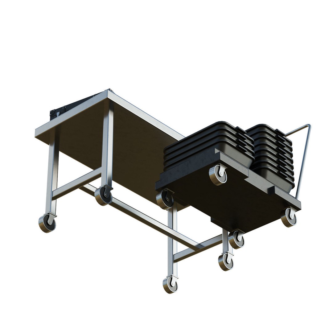 Airport Table Props 3D Model – Low-Poly Game Asset, FBX, OBJ, Blender - View 9