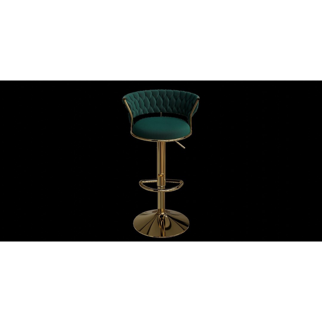 Vintage Swivel Adjustable Height Stool 3D Model – Low Poly Bar Stool, PBR Textures, FBX - View 10