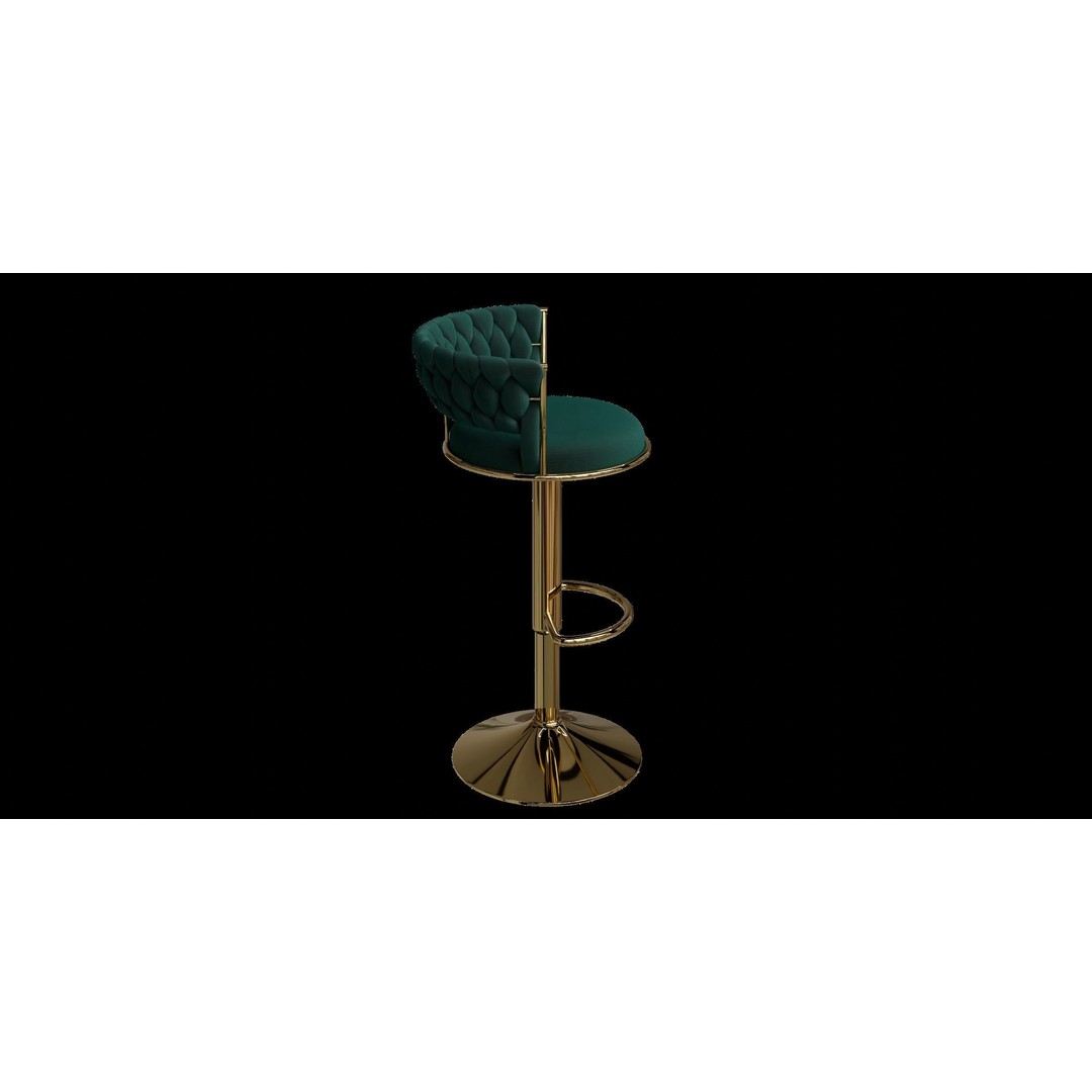 Vintage Swivel Adjustable Height Stool 3D Model – Low Poly Bar Stool, PBR Textures, FBX - View 11