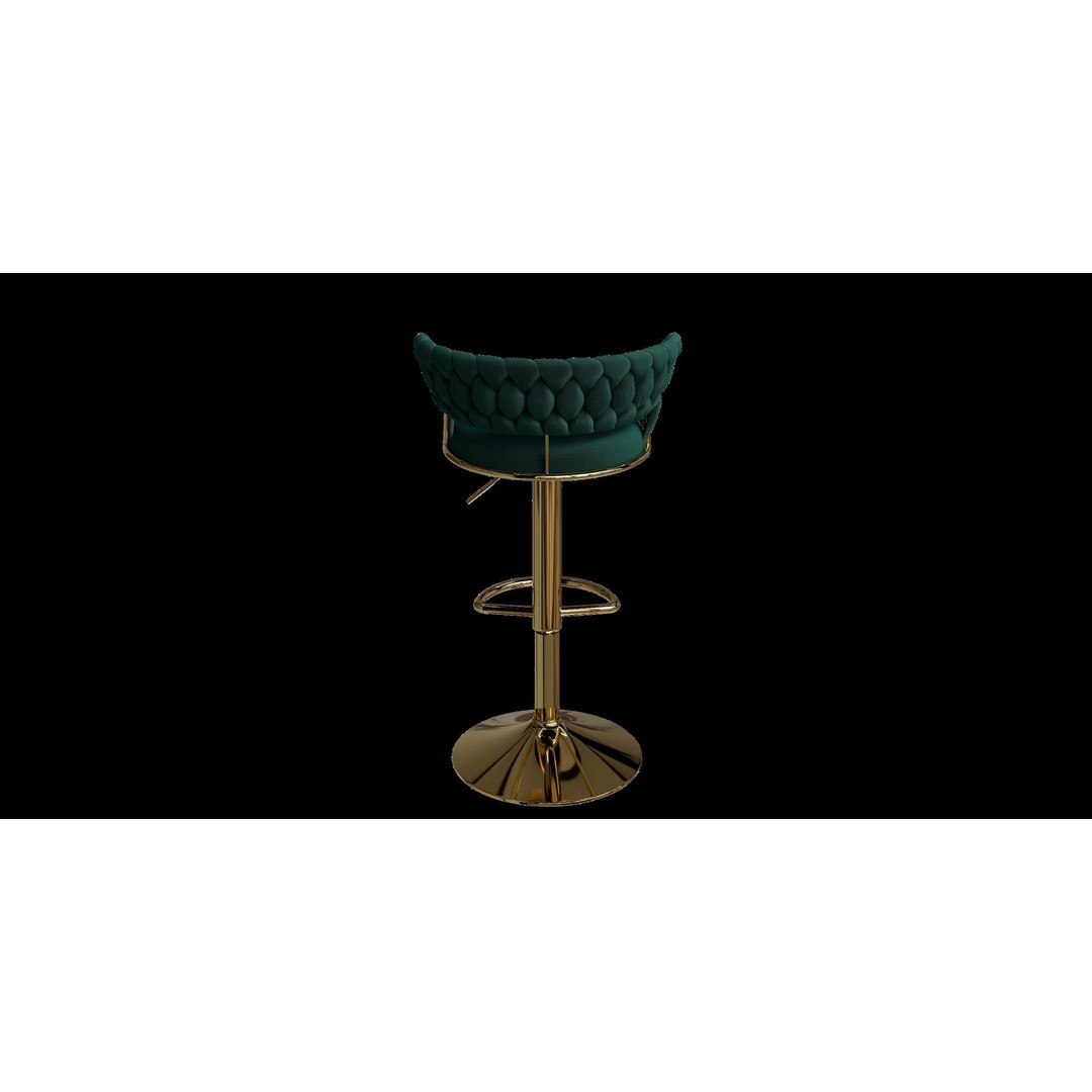 Vintage Swivel Adjustable Height Stool 3D Model – Low Poly Bar Stool, PBR Textures, FBX - View 12