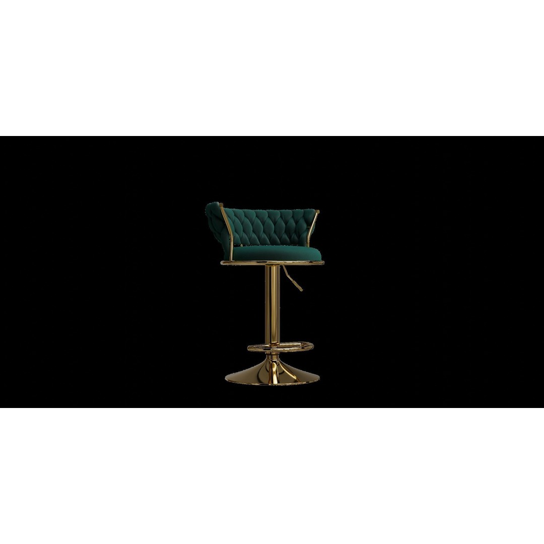 Vintage Swivel Adjustable Height Stool 3D Model – Low Poly Bar Stool, PBR Textures, FBX - View 7