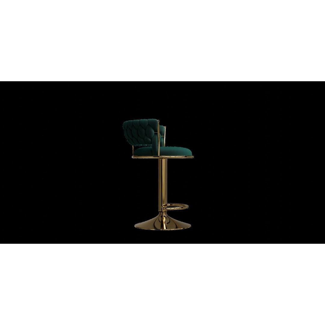 Vintage Swivel Adjustable Height Stool 3D Model – Low Poly Bar Stool, PBR Textures, FBX - View 8
