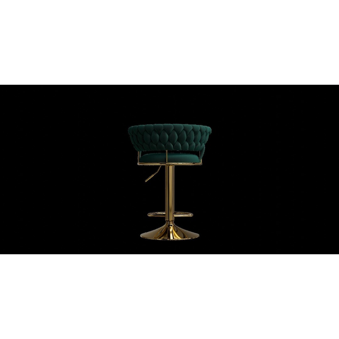 Vintage Swivel Adjustable Height Stool 3D Model – Low Poly Bar Stool, PBR Textures, FBX - View 9
