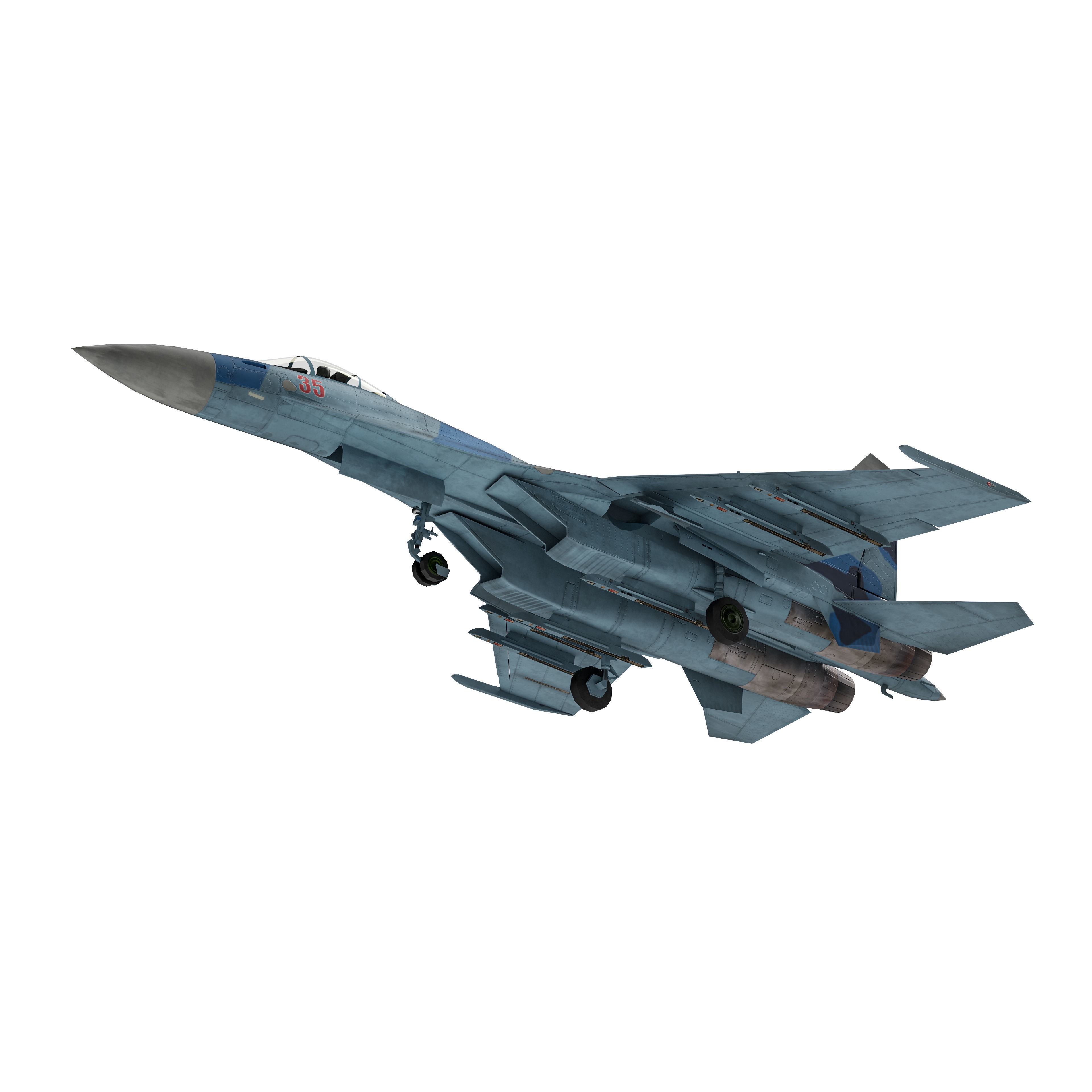 Su-35 Flanker-E - Low-Poly Game-Ready 3D Model
