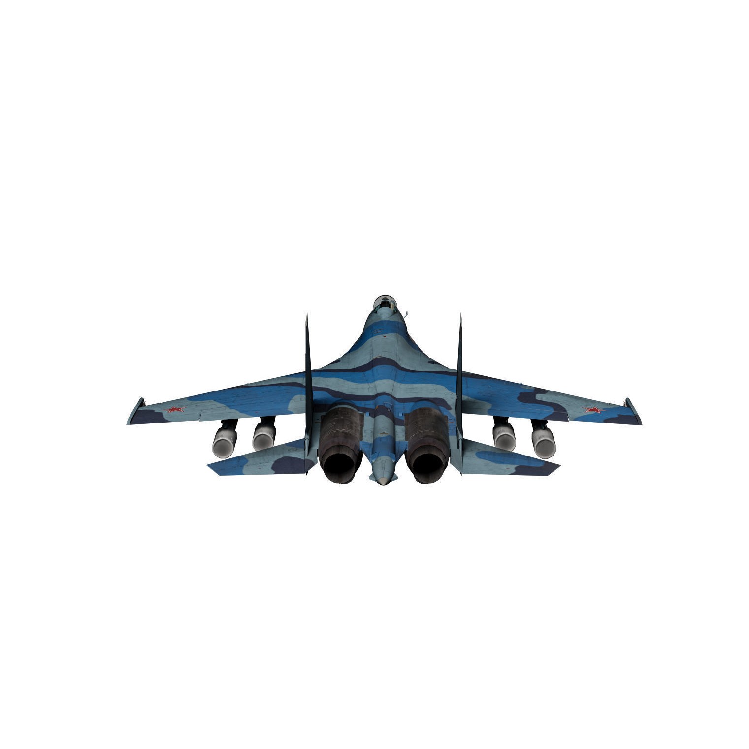 Su-35 Flanker-E - Low-Poly Game-Ready 3D Model - View 12