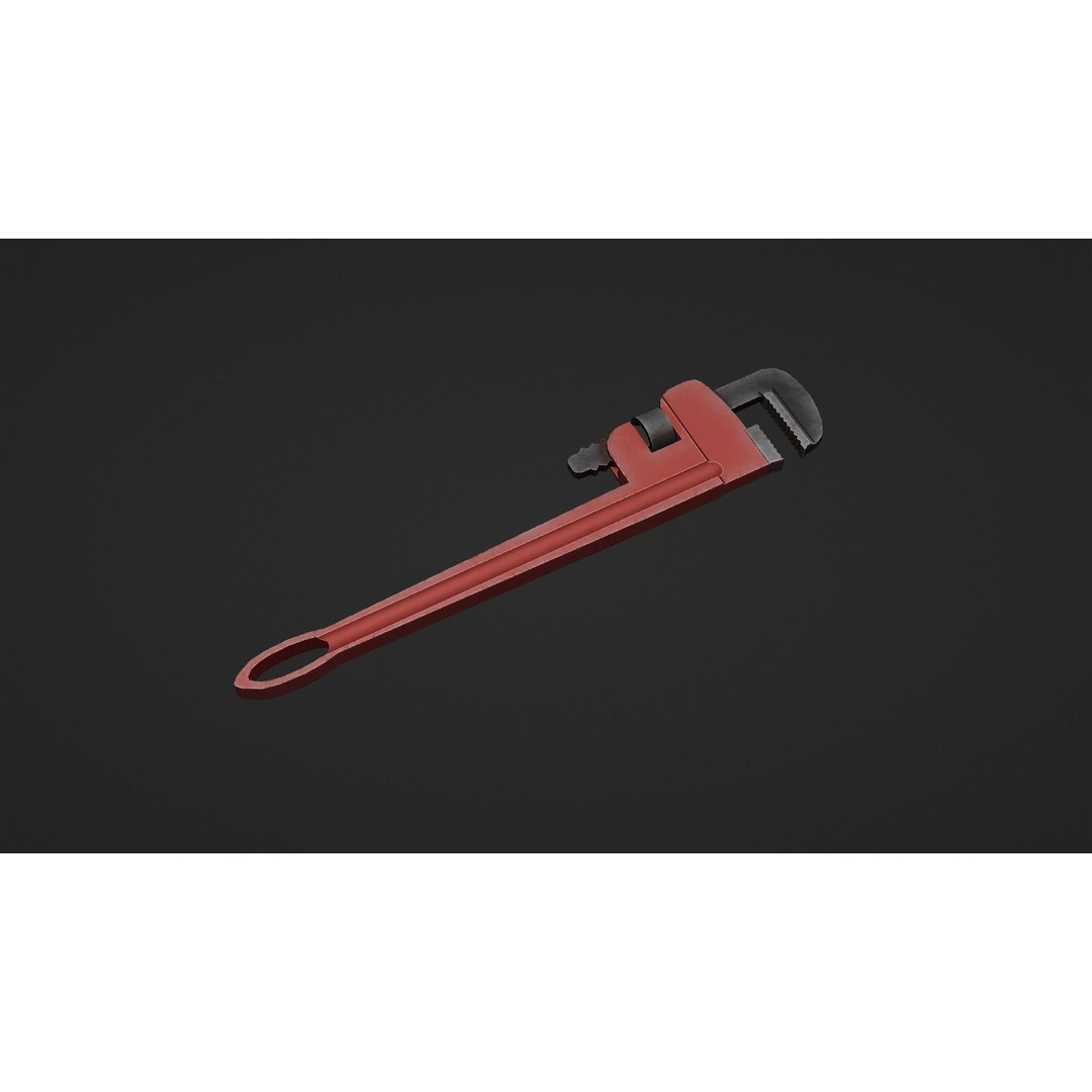 Pipe Wrench 3D Model – Low Poly Game-Ready Asset, FBX & OBJ - View 11