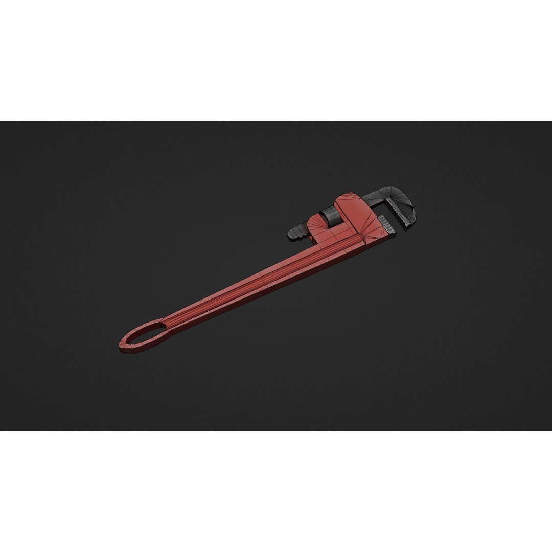 Pipe Wrench 3D Model – Low Poly Game-Ready Asset, FBX & OBJ - View 12