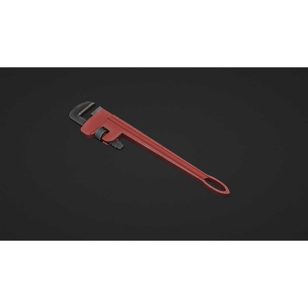 Pipe Wrench 3D Model – Low Poly Game-Ready Asset, FBX & OBJ - View 13
