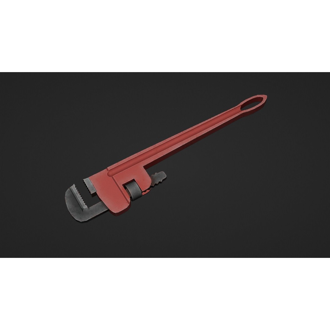 Pipe Wrench 3D Model – Low Poly Game-Ready Asset, FBX & OBJ - View 17
