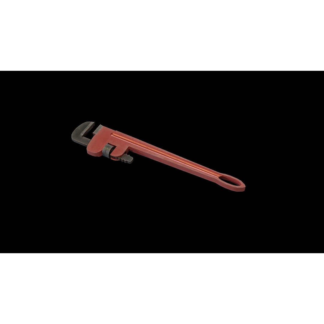 Pipe Wrench 3D Model – Low Poly Game-Ready Asset, FBX & OBJ - View 3