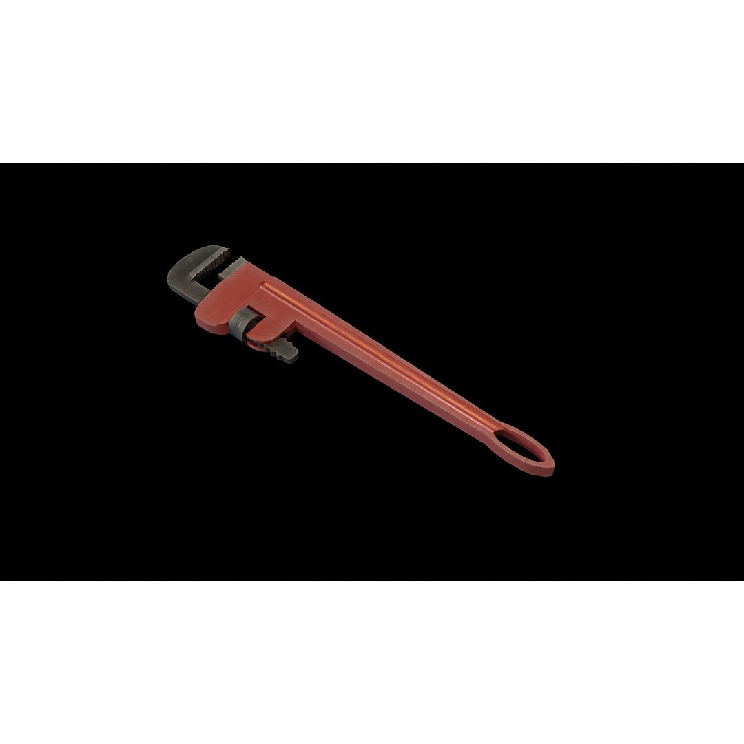 Pipe Wrench 3D Model – Low Poly Game-Ready Asset, FBX & OBJ - View 5