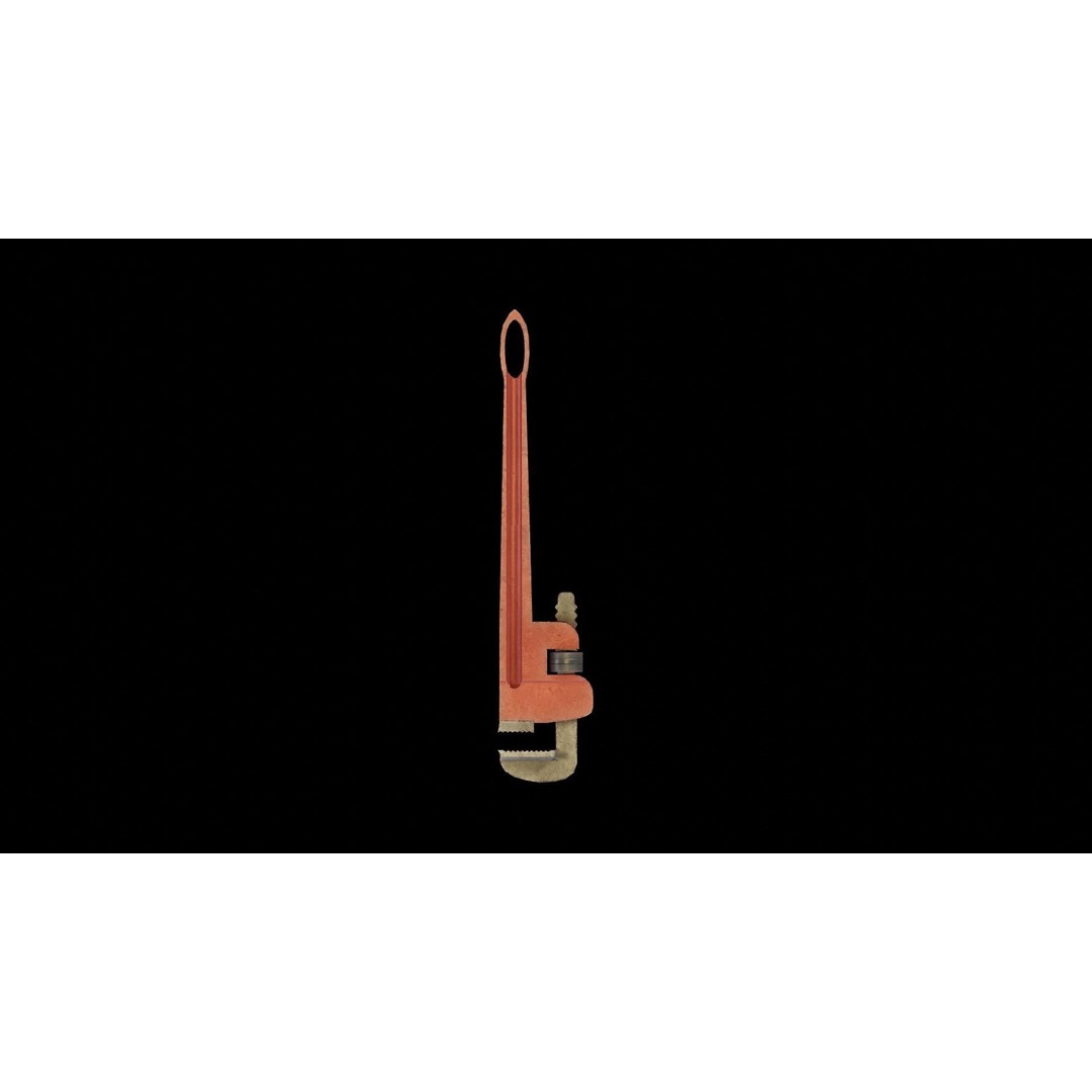 Pipe Wrench 3D Model – Low Poly Game-Ready Asset, FBX & OBJ - View 8