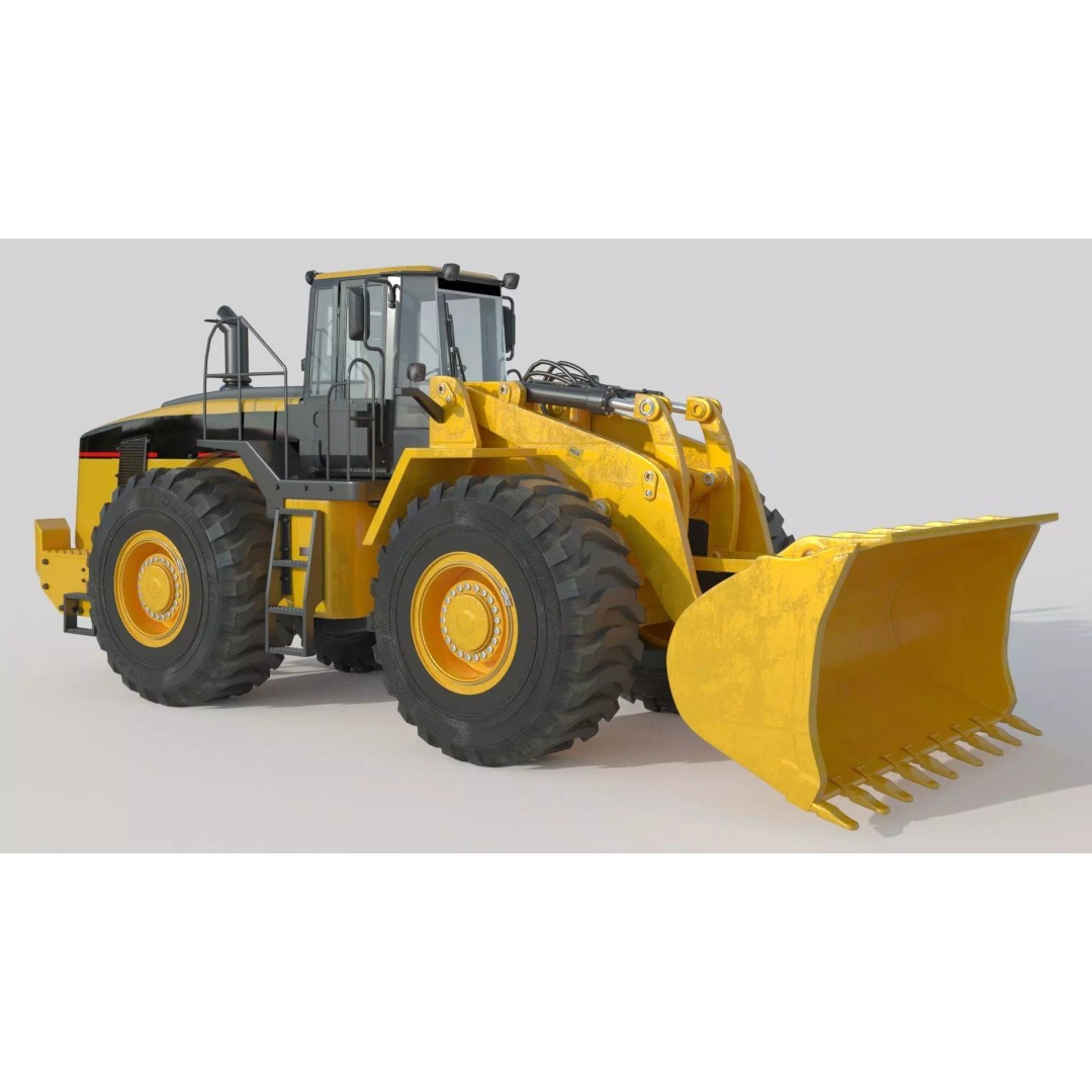 Wheel Loader 3D Model – High Poly Industrial Machine, FBX, OBJ - View 3