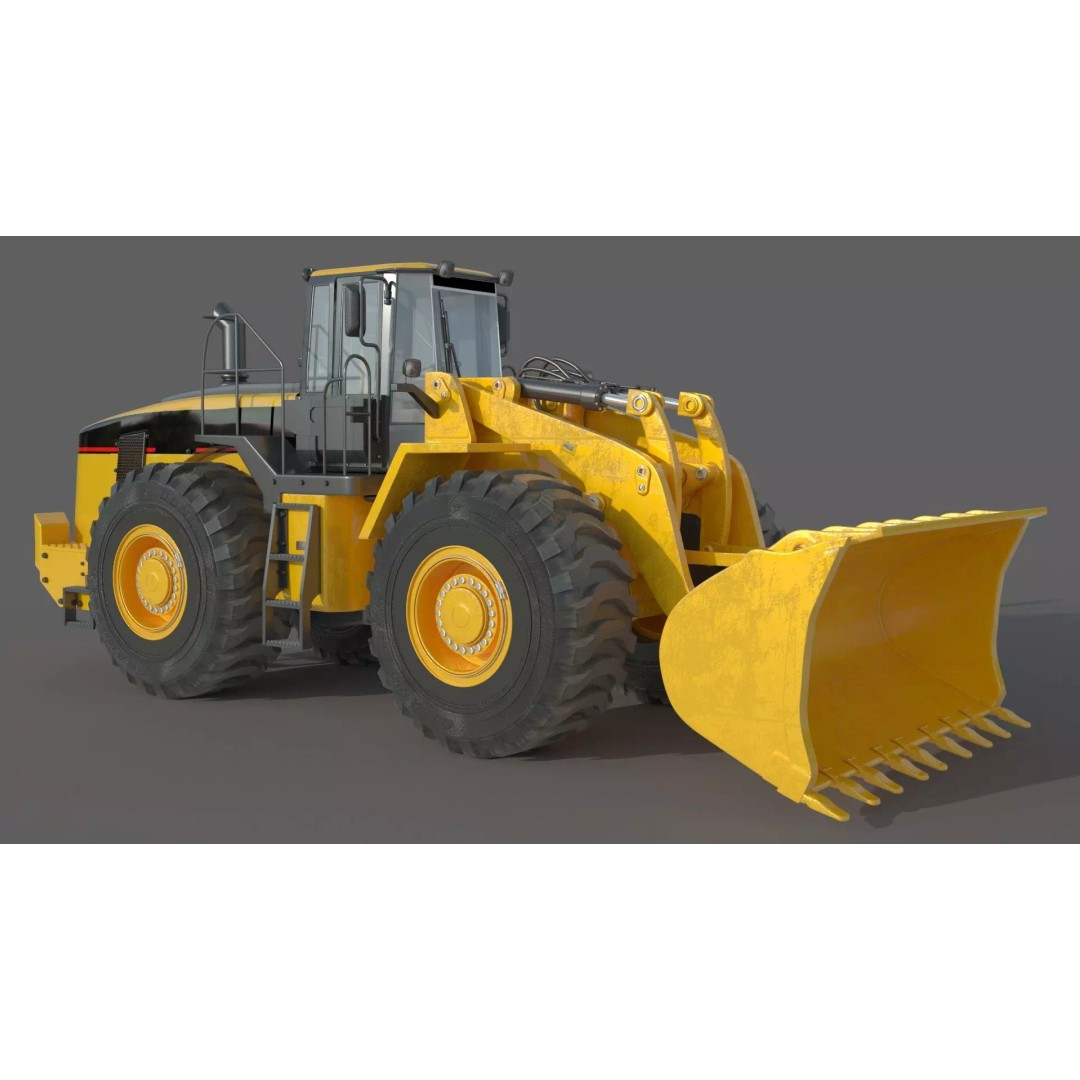Wheel Loader 3D Model – High Poly Industrial Machine, FBX, OBJ - View 4