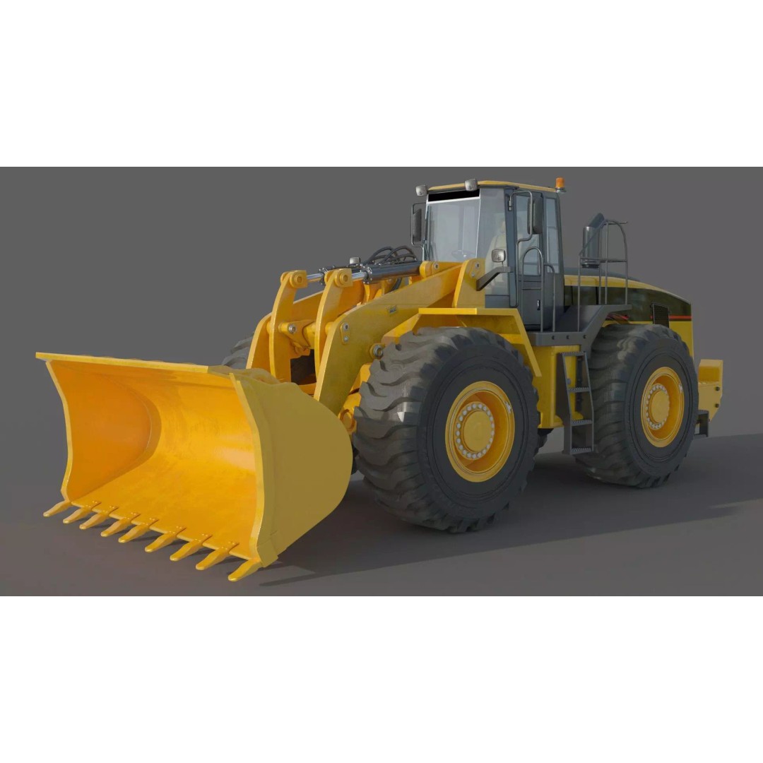 Wheel Loader 3D Model – High Poly Industrial Machine, FBX, OBJ - View 6