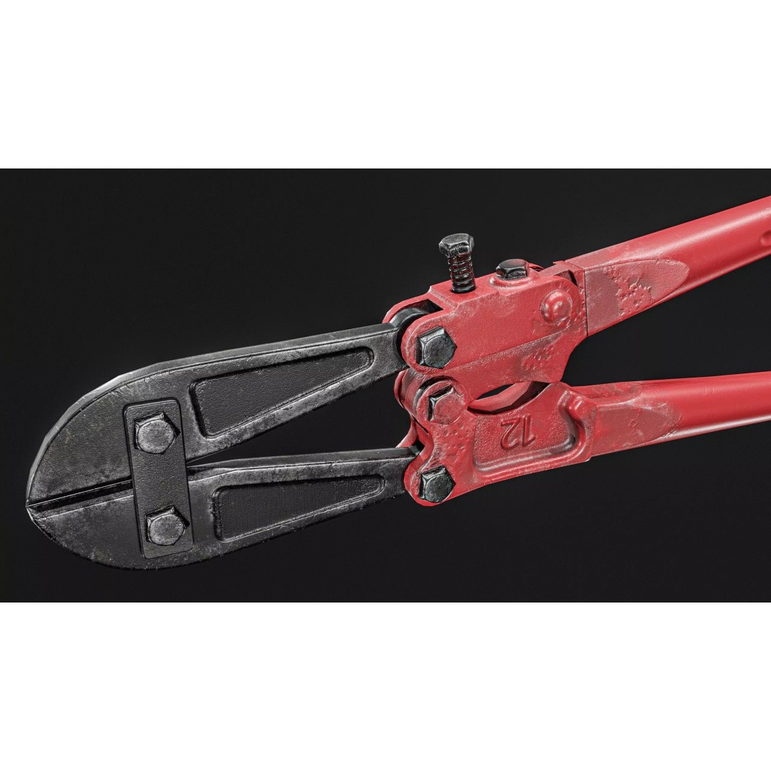 Bolt Cutter 3D Model – Low Poly Game Ready Asset, FBX & PBR Textures - View 12