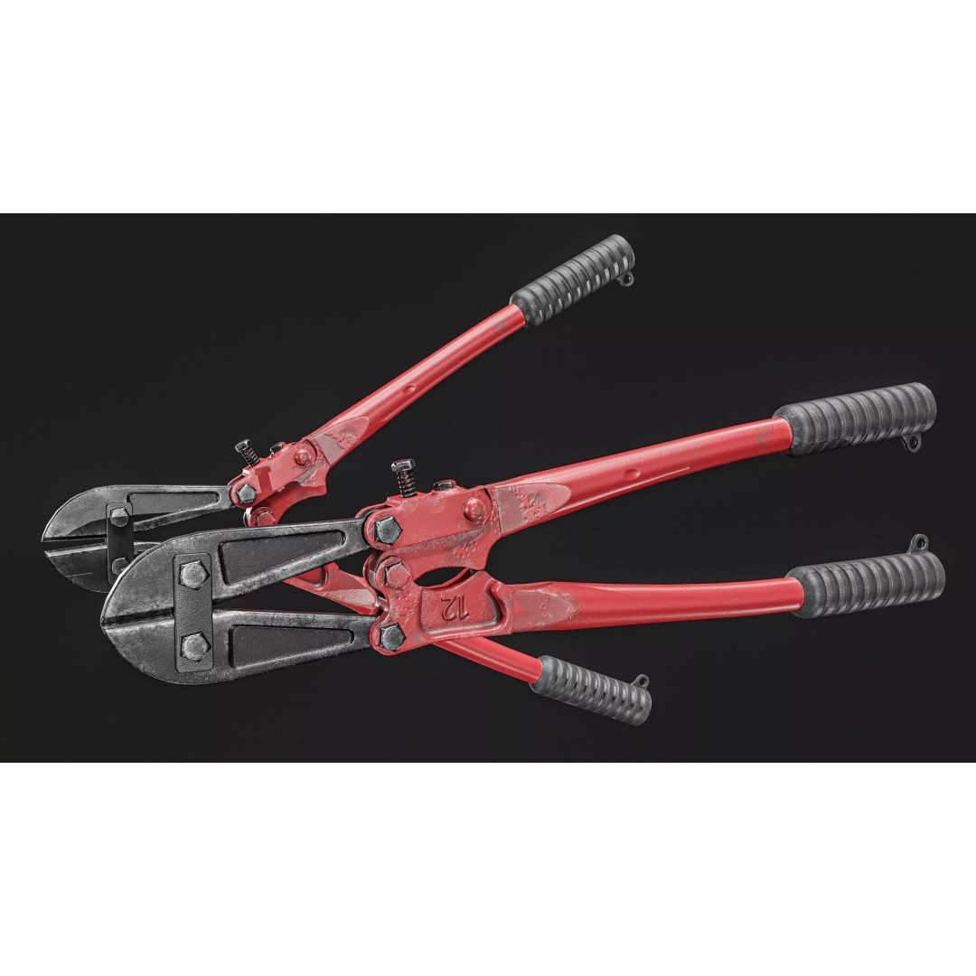Bolt Cutter 3D Model – Low Poly Game Ready Asset, FBX & PBR Textures - View 15