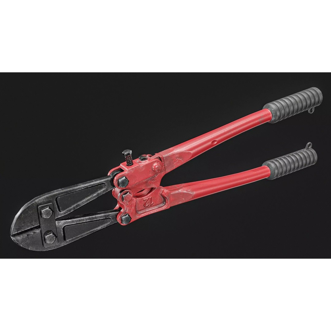 Bolt Cutter 3D Model – Low Poly Game Ready Asset, FBX & PBR Textures - View 18