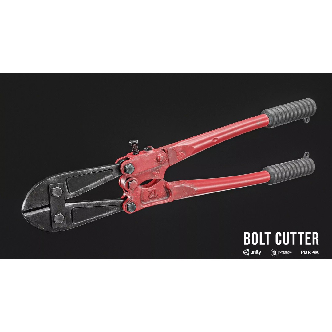 Bolt Cutter 3D Model – Low Poly Game Ready Asset, FBX & PBR Textures - View 3