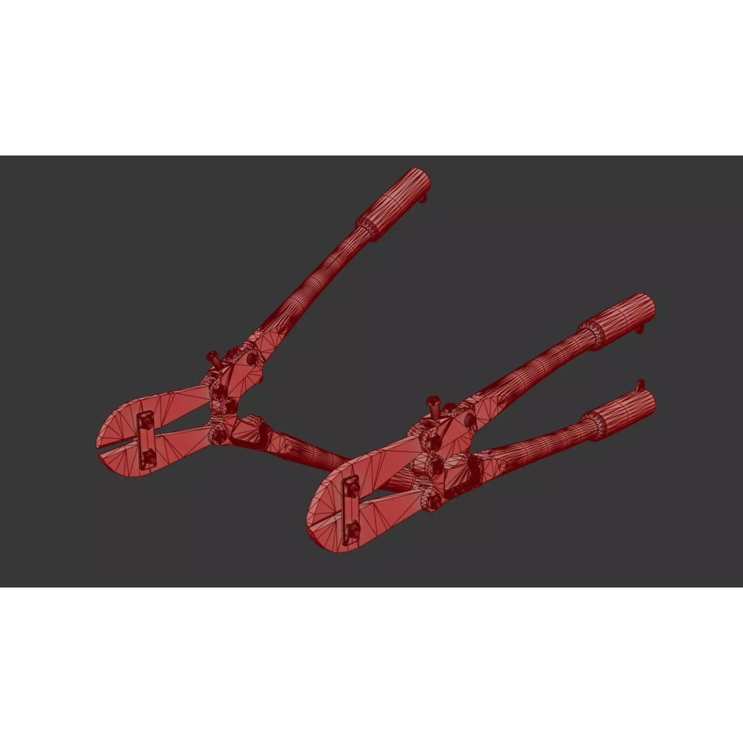 Bolt Cutter 3D Model – Low Poly Game Ready Asset, FBX & PBR Textures - View 35