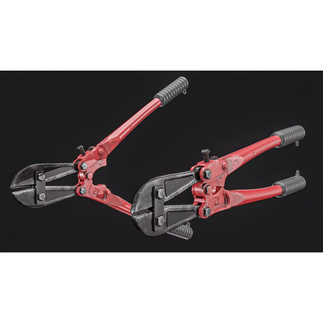 Bolt Cutter 3D Model – Low Poly Game Ready Asset, FBX & PBR Textures - View 4