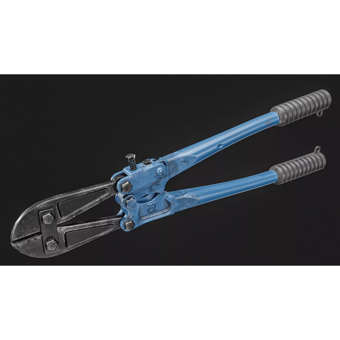 Bolt Cutter 3D Model – Low Poly Game Ready Asset, FBX & PBR Textures - View 6