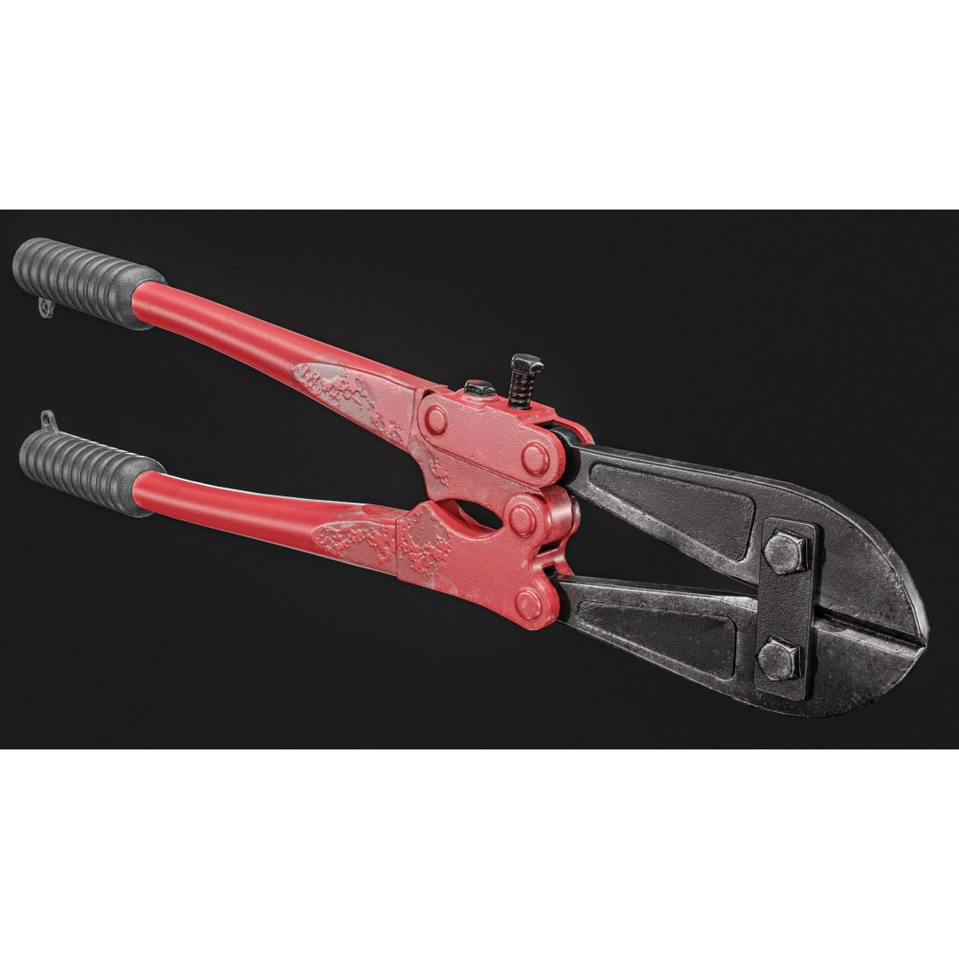 Bolt Cutter 3D Model – Low Poly Game Ready Asset, FBX & PBR Textures - View 8