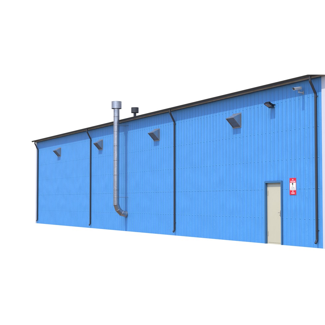 Industrial Building 3D Model – Low Poly Game Asset, FBX, OBJ - View 7