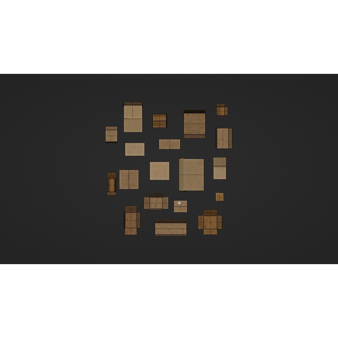 Cardboard Boxes 3D Model – Low Poly Game Asset, PBR Textures, FBX