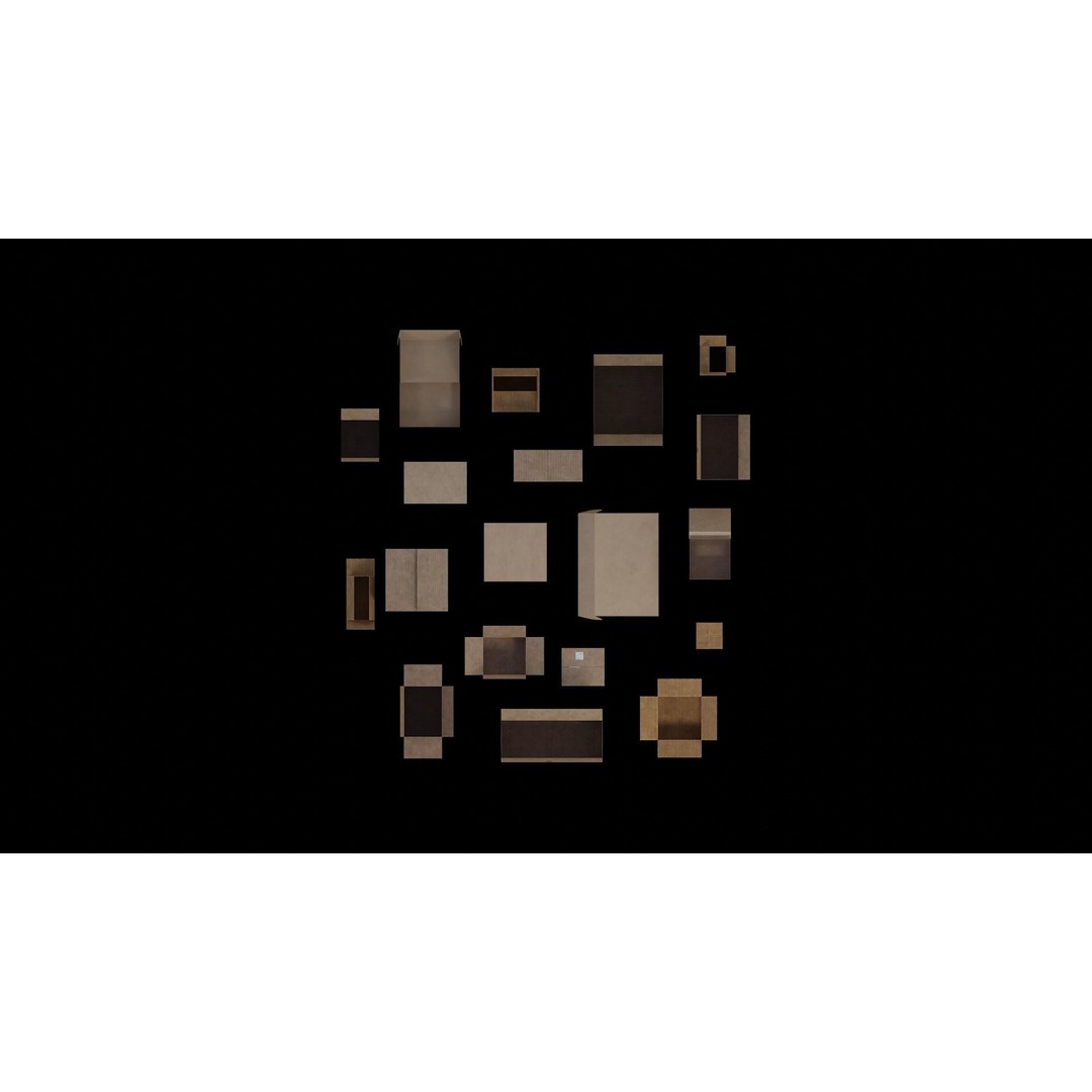 Cardboard Boxes 3D Model – Low Poly Game Asset, PBR Textures, FBX - View 9