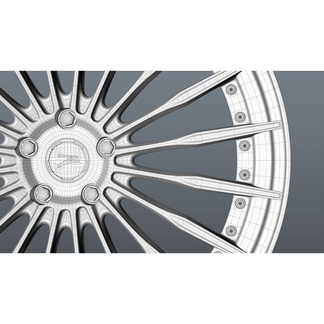 Deep Concave Car Rim 3D Model – Low Poly PBR Asset, FBX, OBJ, Blender