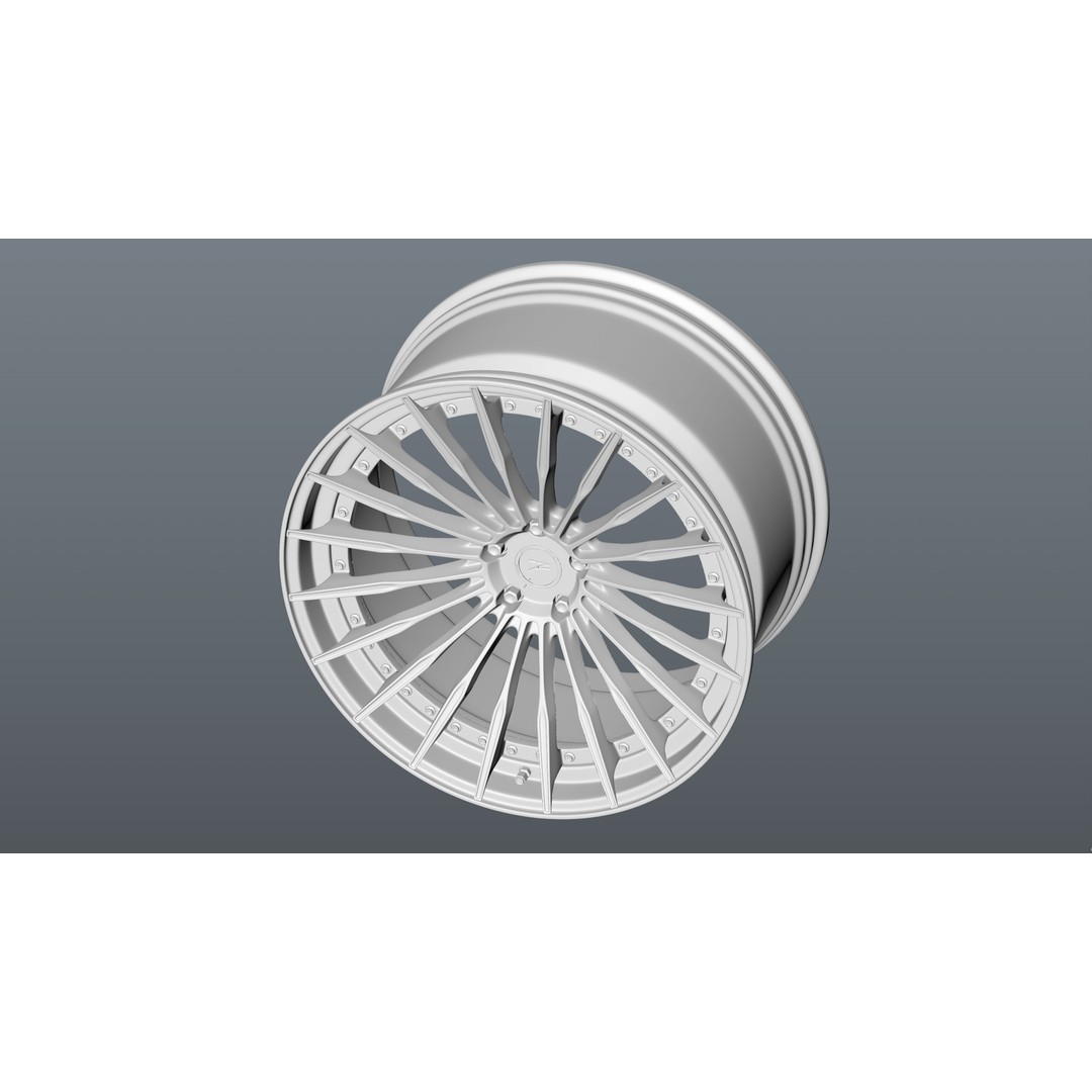 Deep Concave Car Rim 3D Model – Low Poly PBR Asset, FBX, OBJ, Blender - View 17