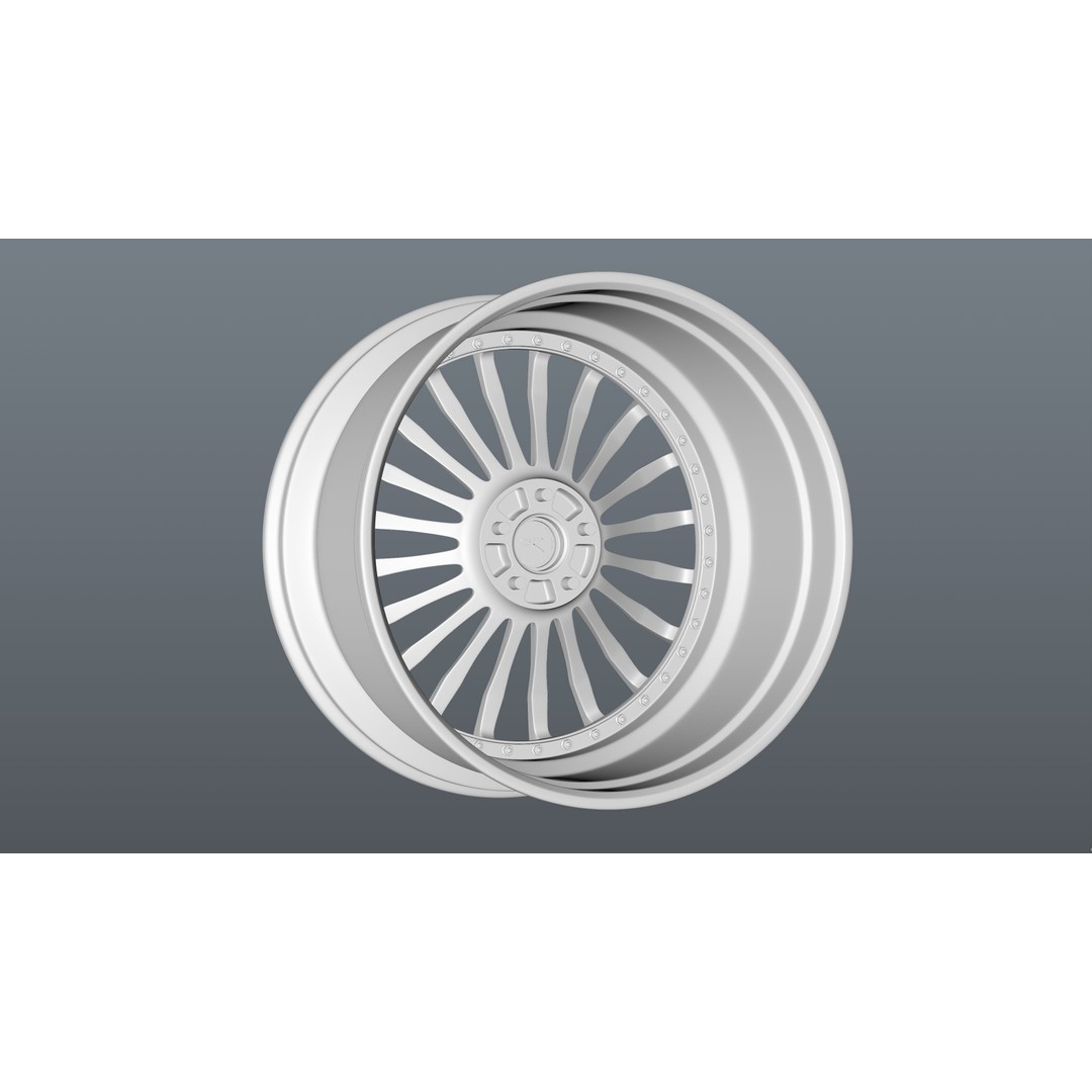 Deep Concave Car Rim 3D Model – Low Poly PBR Asset, FBX, OBJ, Blender - View 18