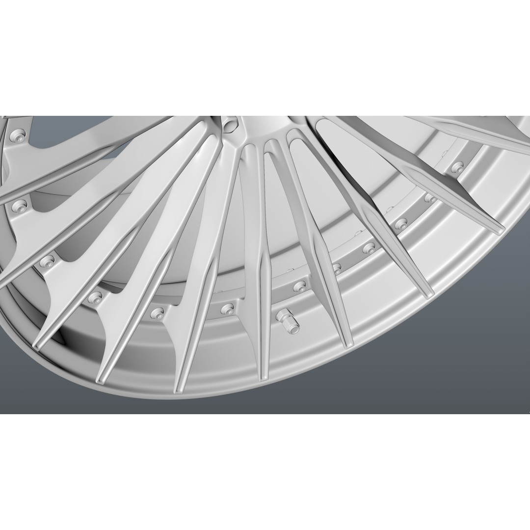 Deep Concave Car Rim 3D Model – Low Poly PBR Asset, FBX, OBJ, Blender - View 21