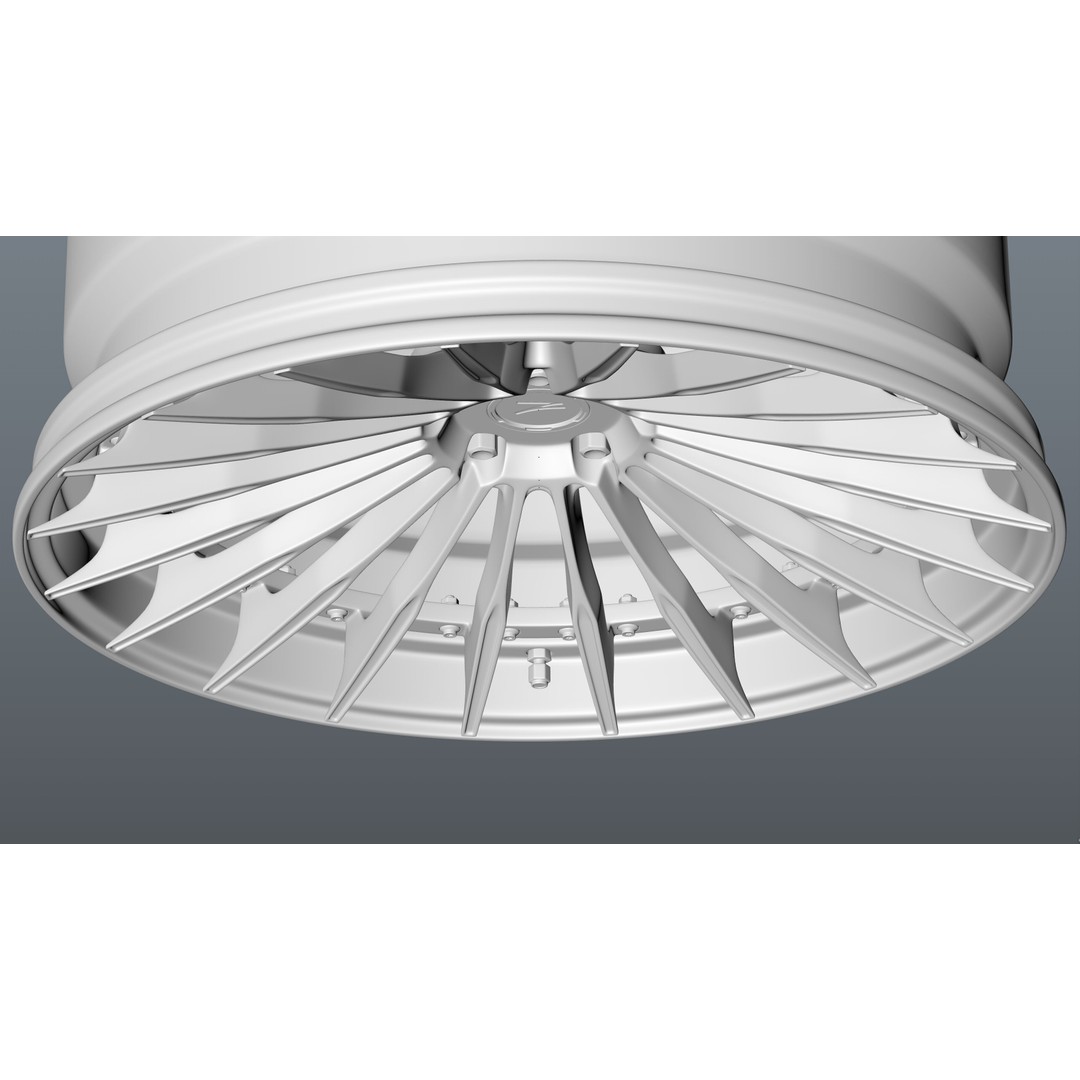Deep Concave Car Rim 3D Model – Low Poly PBR Asset, FBX, OBJ, Blender - View 24
