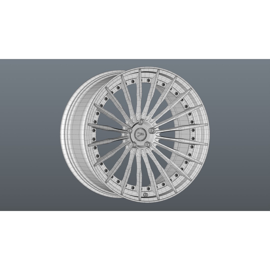Deep Concave Car Rim 3D Model – Low Poly PBR Asset, FBX, OBJ, Blender - View 26