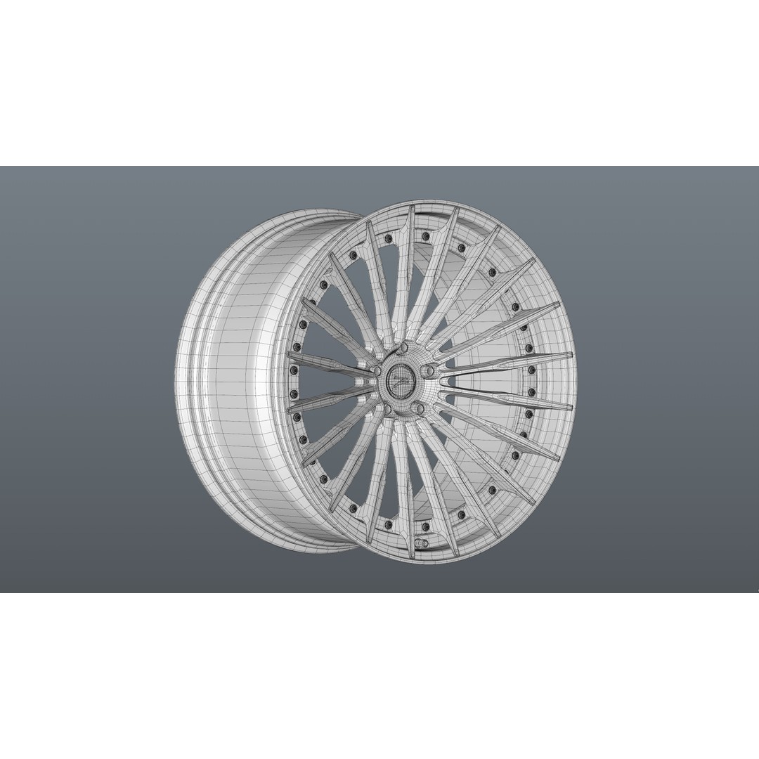 Deep Concave Car Rim 3D Model – Low Poly PBR Asset, FBX, OBJ, Blender - View 27
