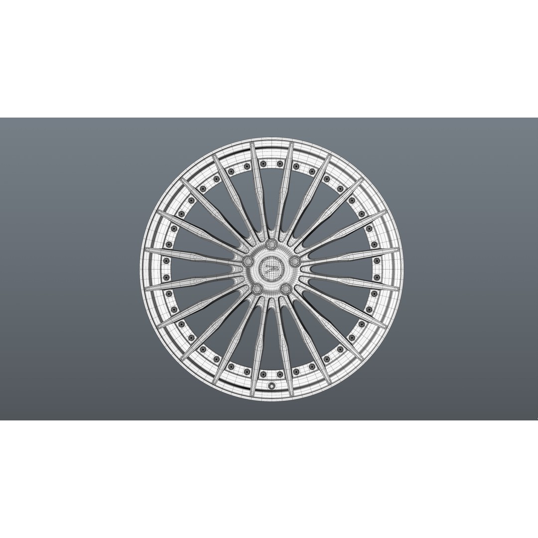 Deep Concave Car Rim 3D Model – Low Poly PBR Asset, FBX, OBJ, Blender - View 28