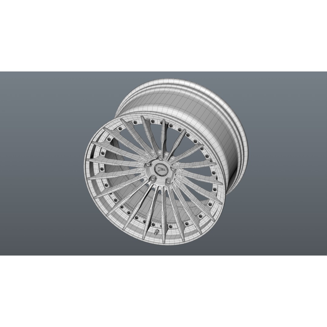 Deep Concave Car Rim 3D Model – Low Poly PBR Asset, FBX, OBJ, Blender - View 29