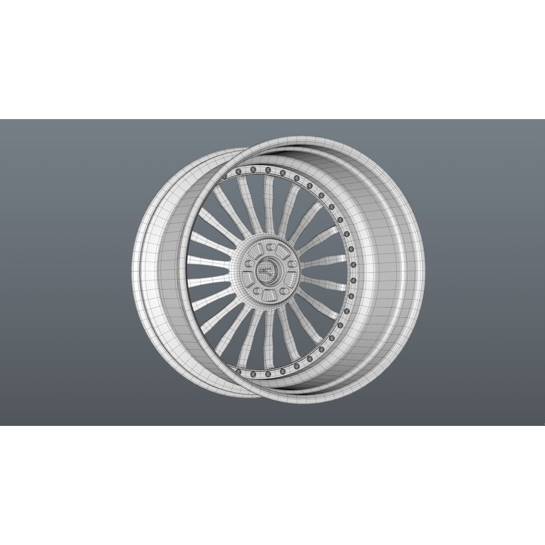 Deep Concave Car Rim 3D Model – Low Poly PBR Asset, FBX, OBJ, Blender - View 30