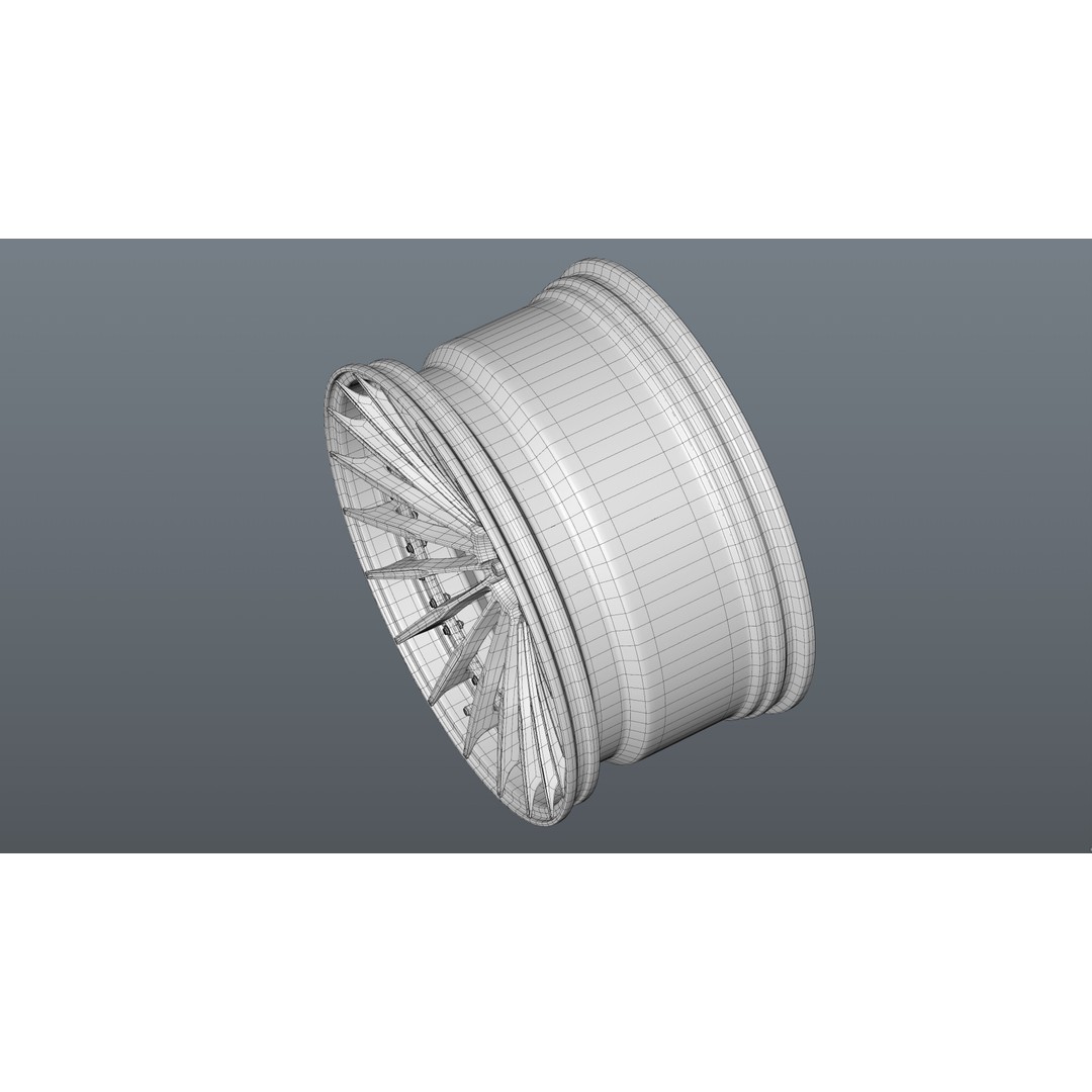 Deep Concave Car Rim 3D Model – Low Poly PBR Asset, FBX, OBJ, Blender - View 32