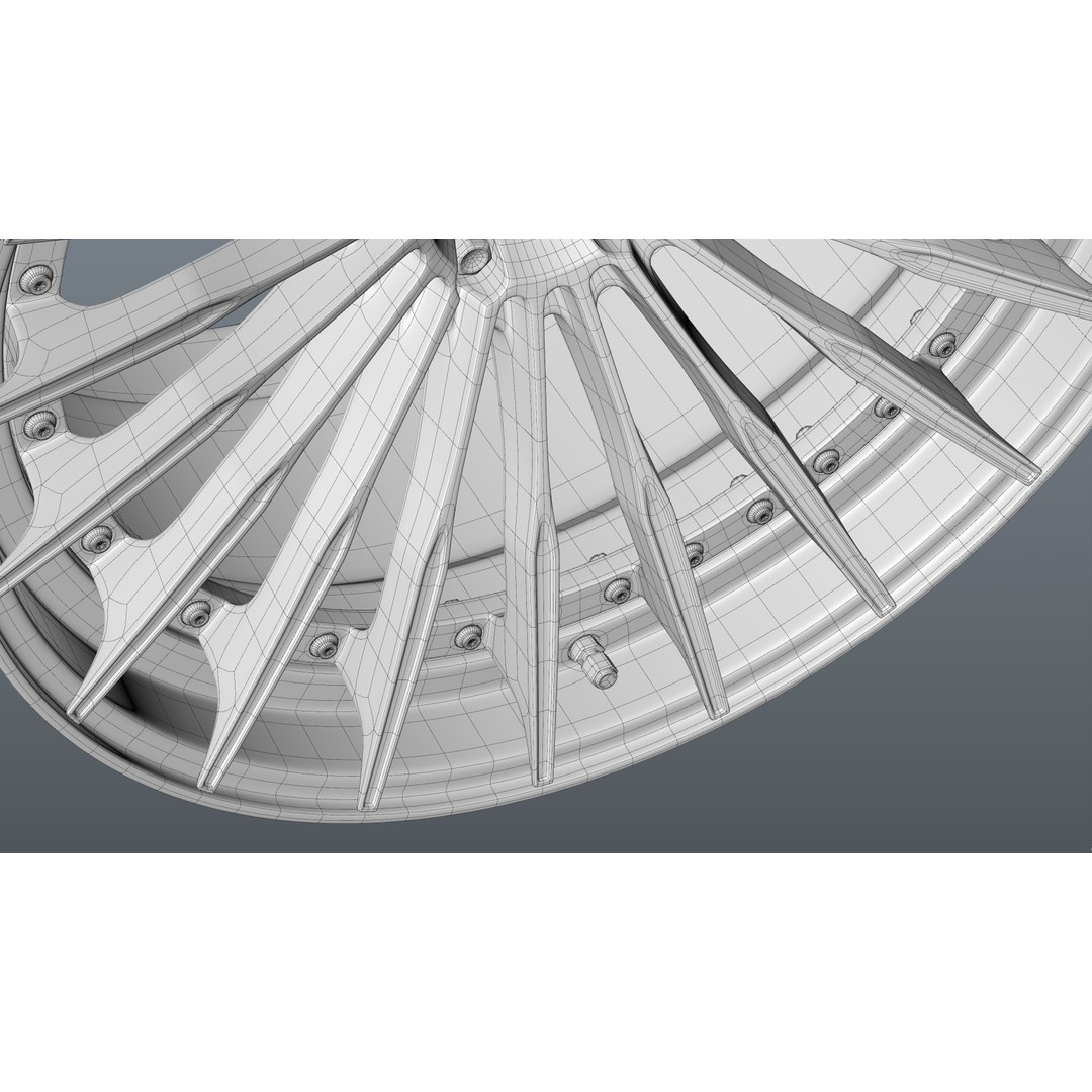 Deep Concave Car Rim 3D Model – Low Poly PBR Asset, FBX, OBJ, Blender - View 33