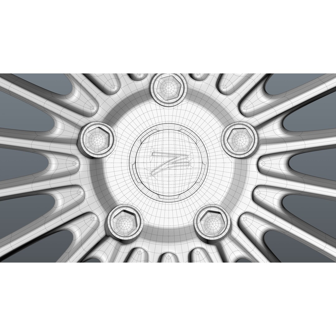 Deep Concave Car Rim 3D Model – Low Poly PBR Asset, FBX, OBJ, Blender - View 34