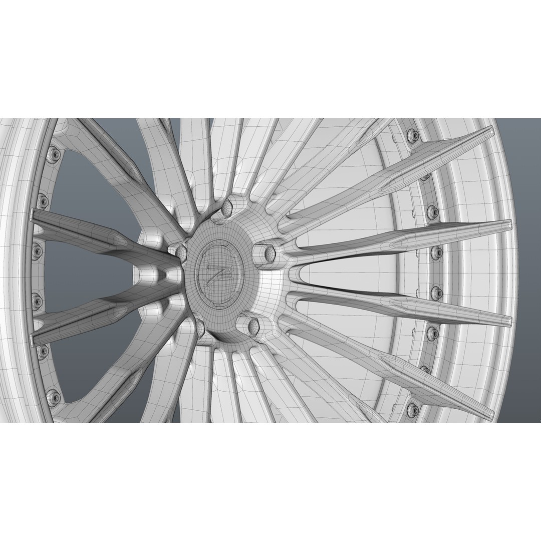Deep Concave Car Rim 3D Model – Low Poly PBR Asset, FBX, OBJ, Blender - View 35