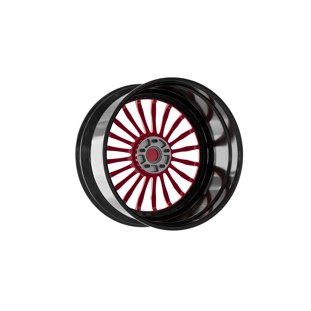 Deep Concave Car Rim 3D Model – Low Poly PBR Asset, FBX, OBJ, Blender - View 6